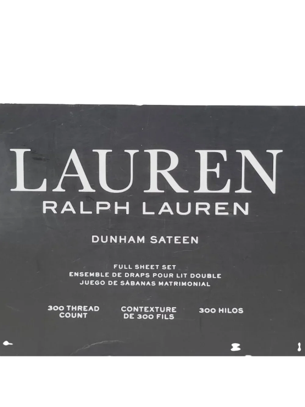 Lauren Ralph Lauren Dunham Sateen Full Sheet Set White 300 Thread Count Cotton